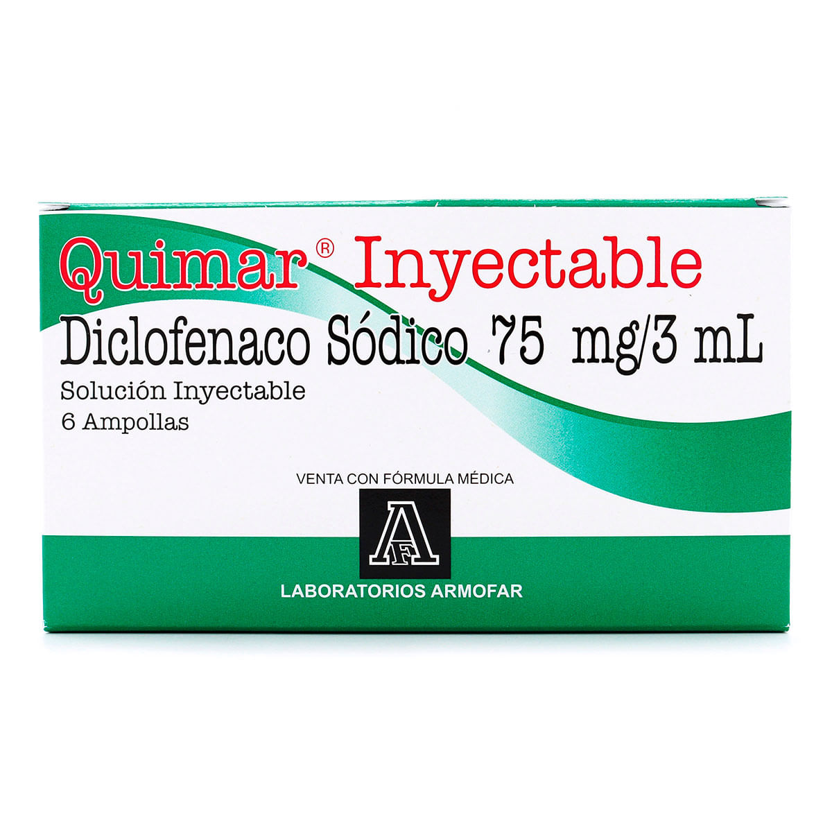 Solución Inyectable Quimar 75 Mg/3 Ml Armofar Caja X 6 Ampollas.
