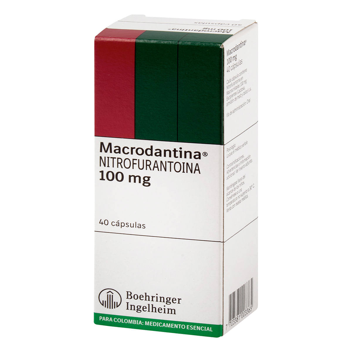 Macrodantina 100 Mg Boehringer Ingelheim Caja X 40 Cápsulas.