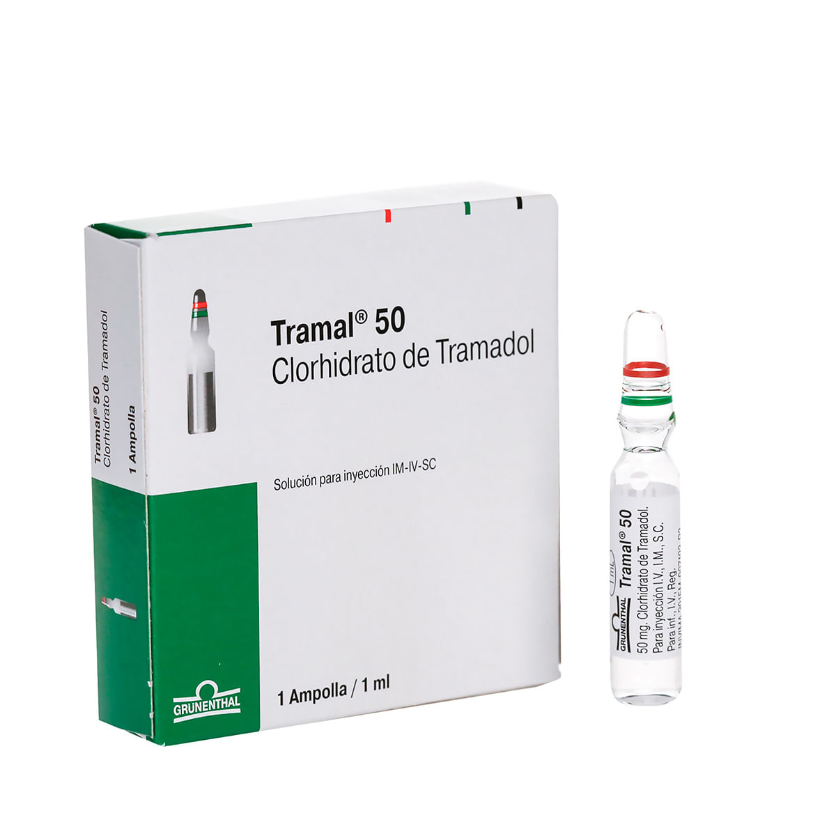 Solución Inyectable Tramal 50 Mg/1 Ml Grunenthal Caja X 1 Ampolla.