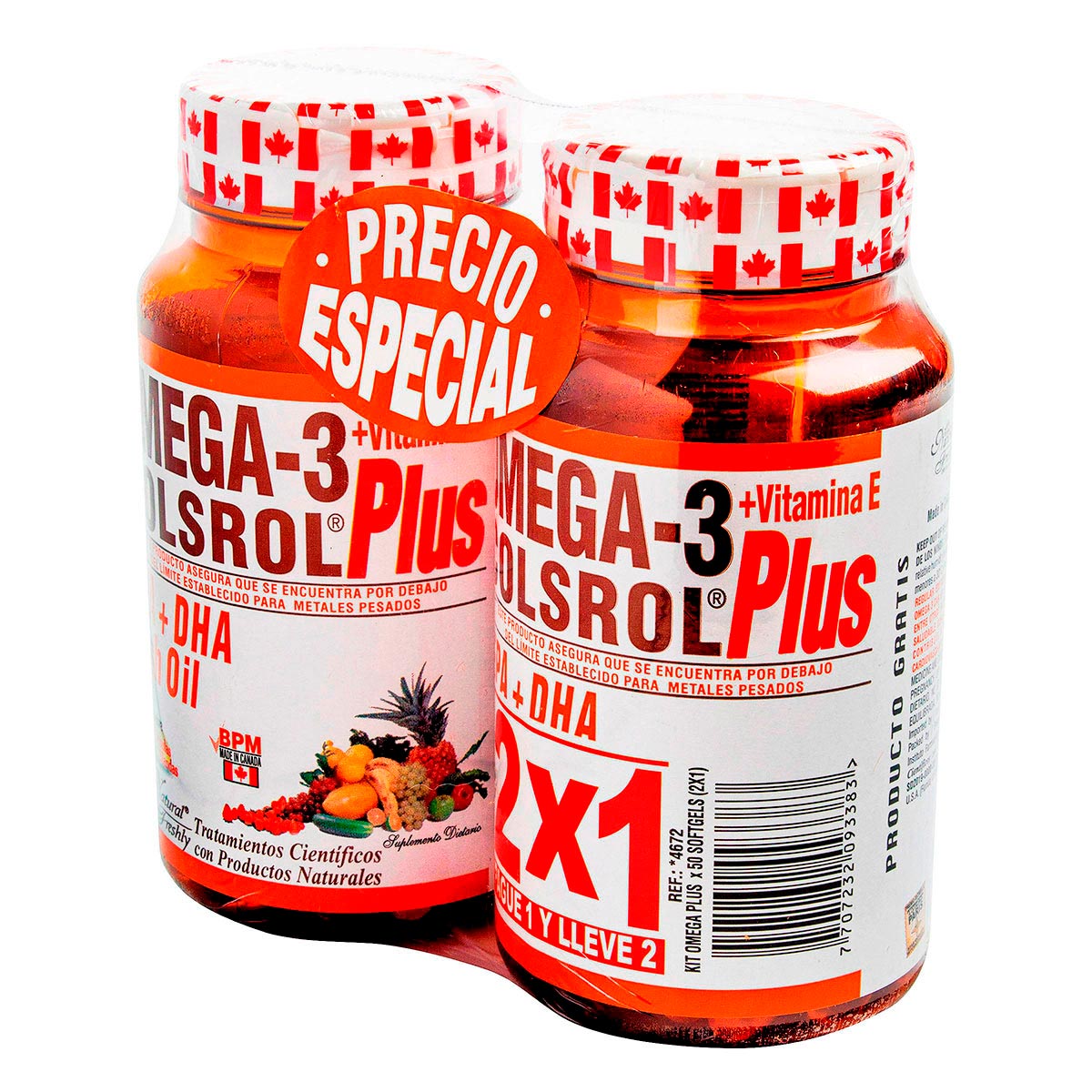Omega 3 Plus Corsrol Natural Freshly Frasco x 50 Cápsulas Blandas x 2 Uds Precio Especial