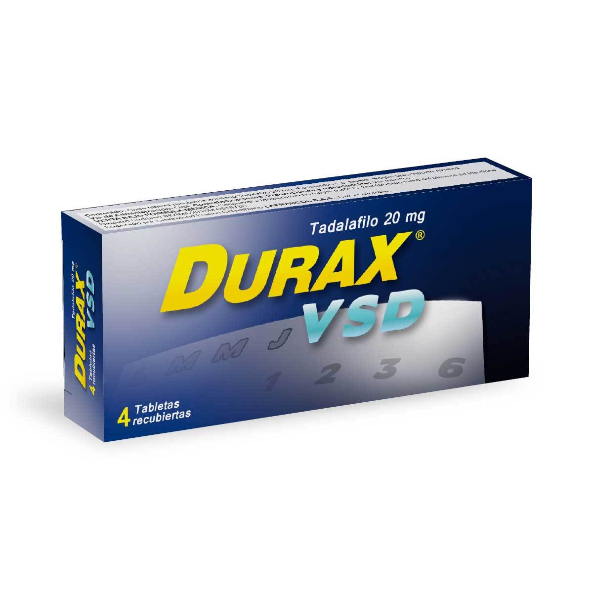 Durax Vsd 20 Mg Lafrancol Caja X 4 Tabletas Recubiertas.