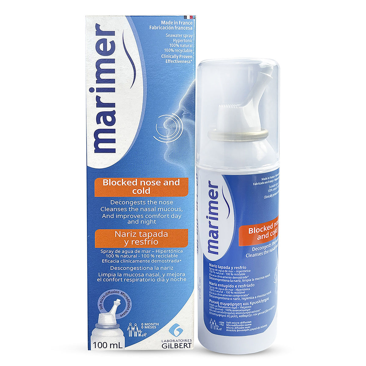 Solución Hipertónica Marimer Gylbert Nariz Tapada Spray X 100 Ml.