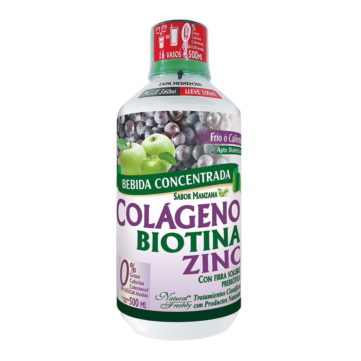 Bebida Concentrada Colágeno - Biotina Y Zinc Natural Freshly Frasco X 500 Ml Pague 360 Lleve 500 Ml.