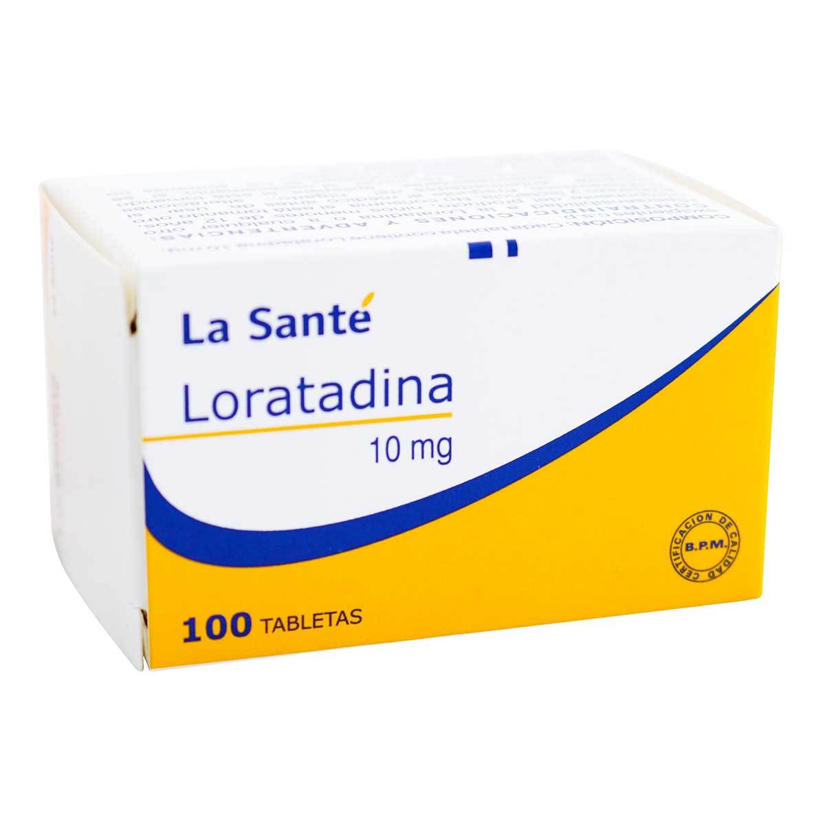 Loratadina 10 Mg La Santé Caja X 100 Tabletas.