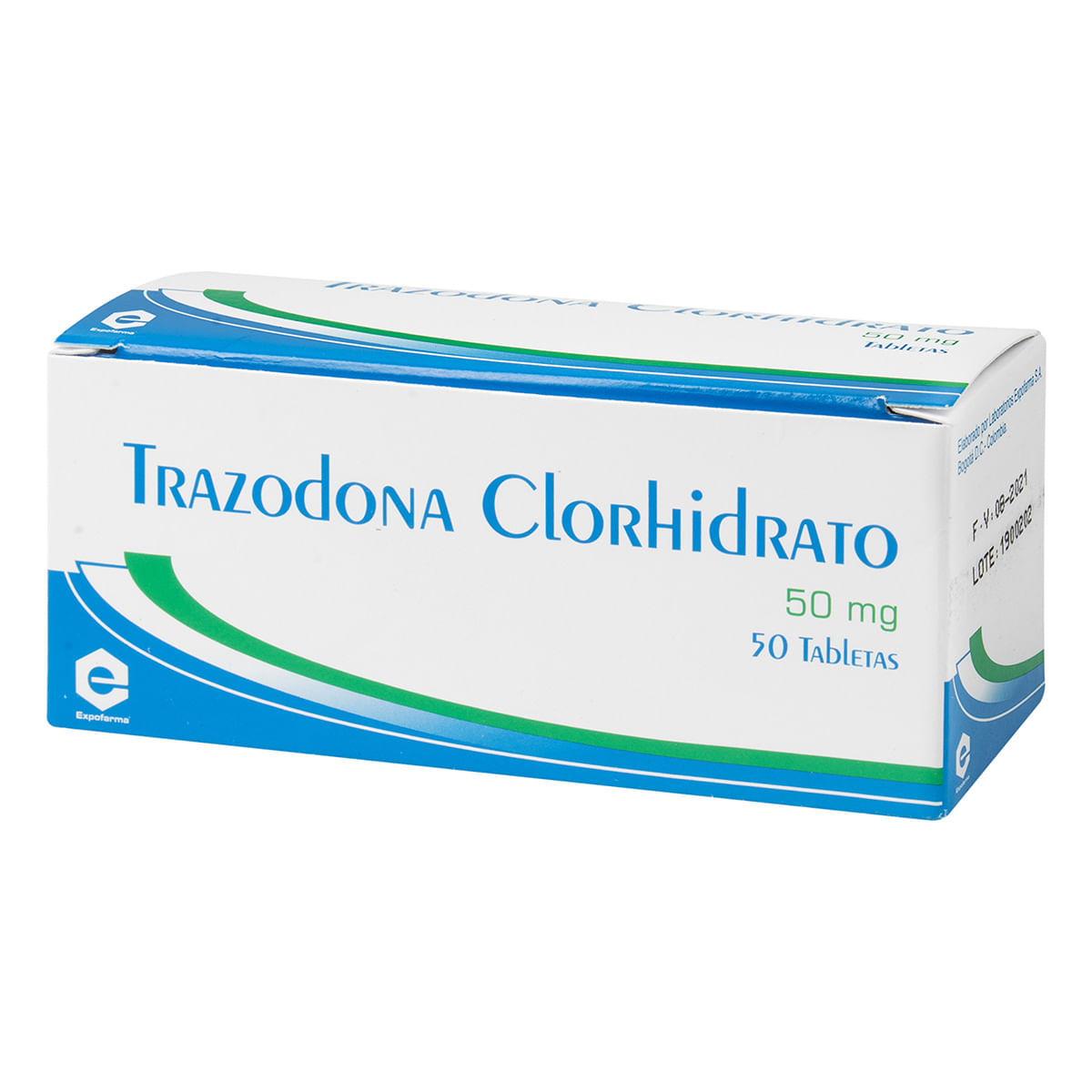 Trazodona Clorhidrato 50mg Expofarma caja X 50 tabletas