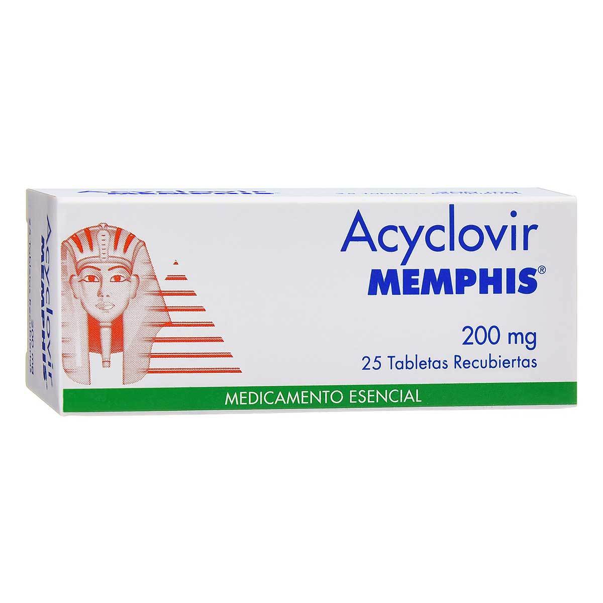 Acyclovir 200 Mg Memphis Caja X 25 Tabletas Recubiertas.