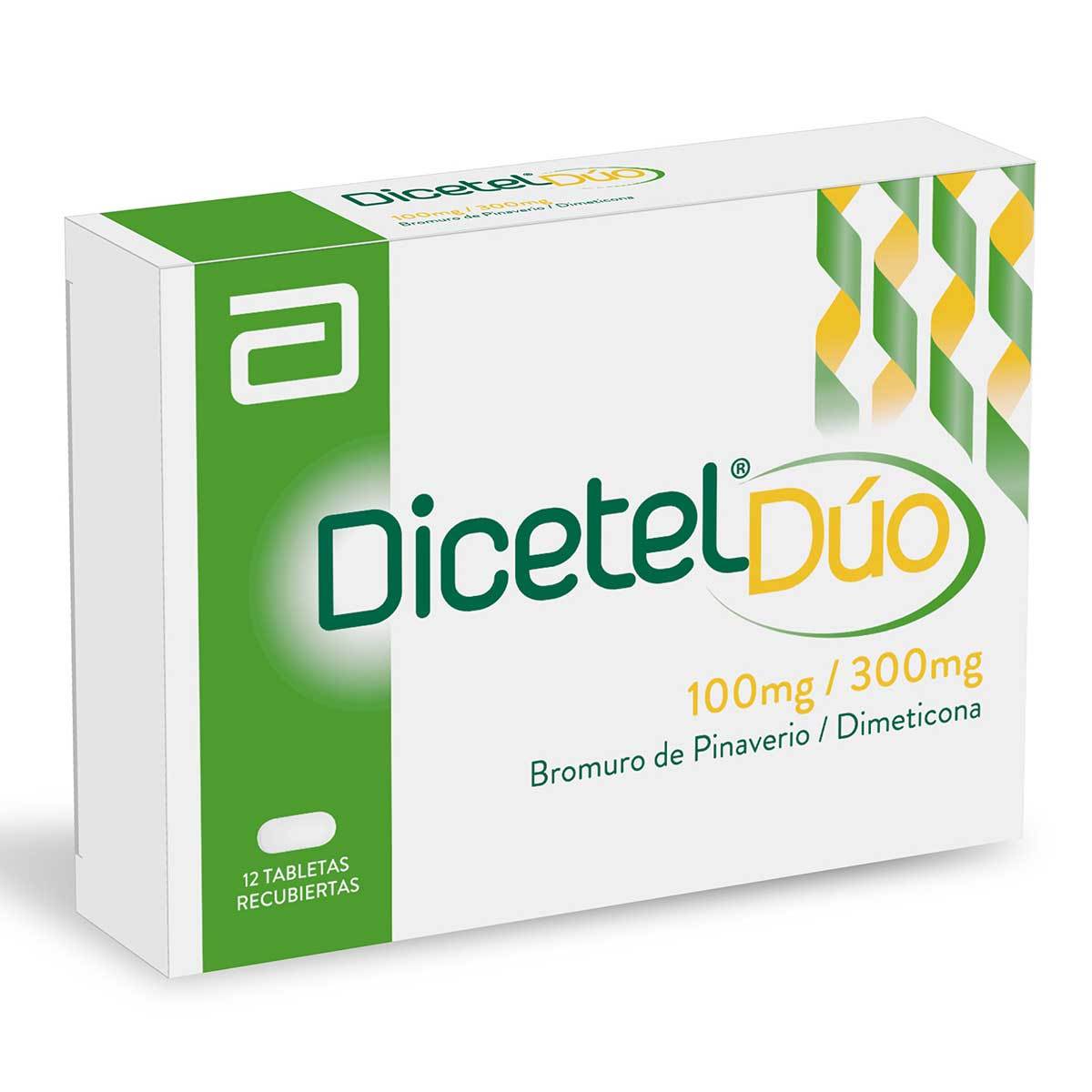 Dicetel Dúo 100 Mg/300 Mg Abbott Caja X 12 Tabletas Recubiertas.