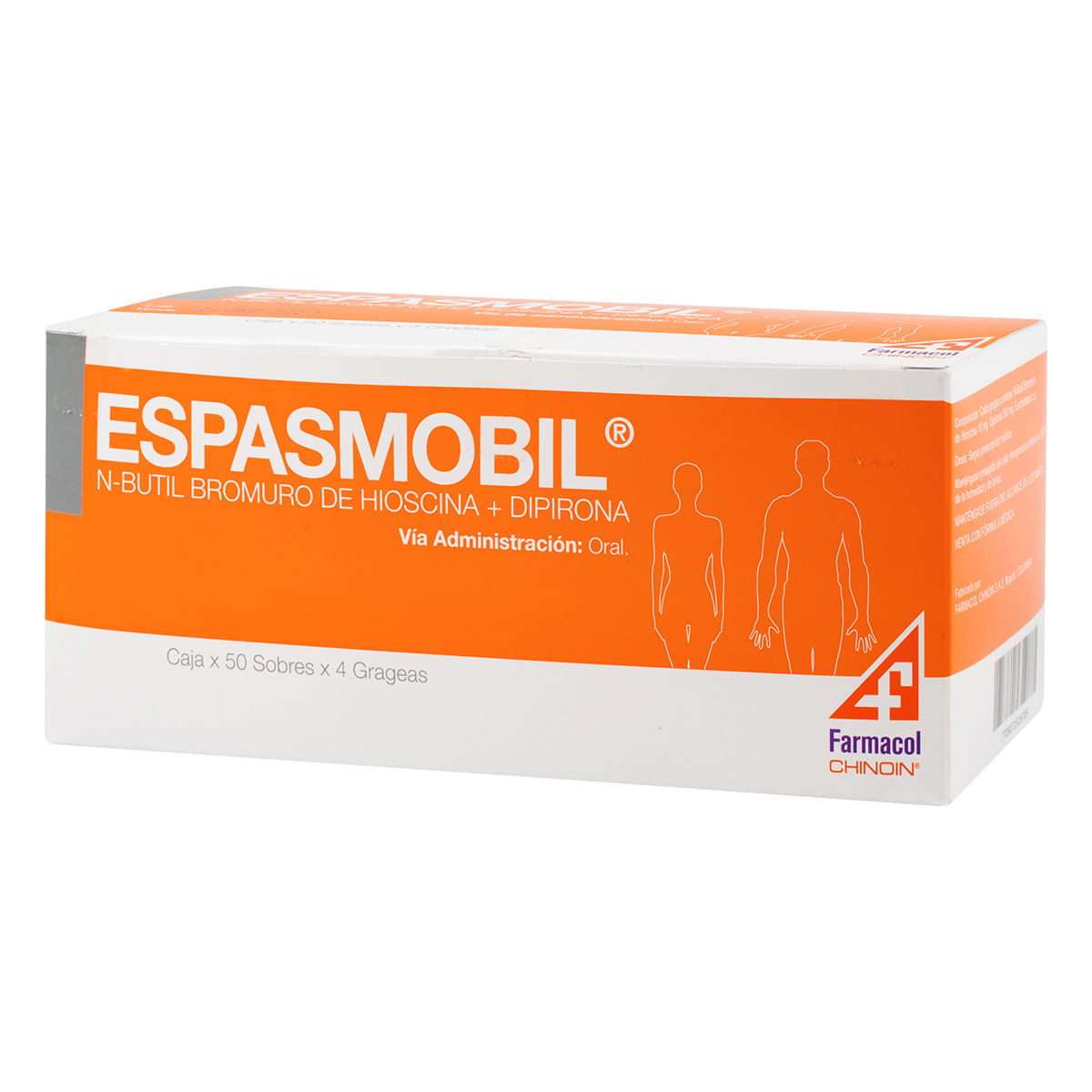 Espasmobil Farmacol Chinoin Caja X 50 Sobres X 4 Grageas.