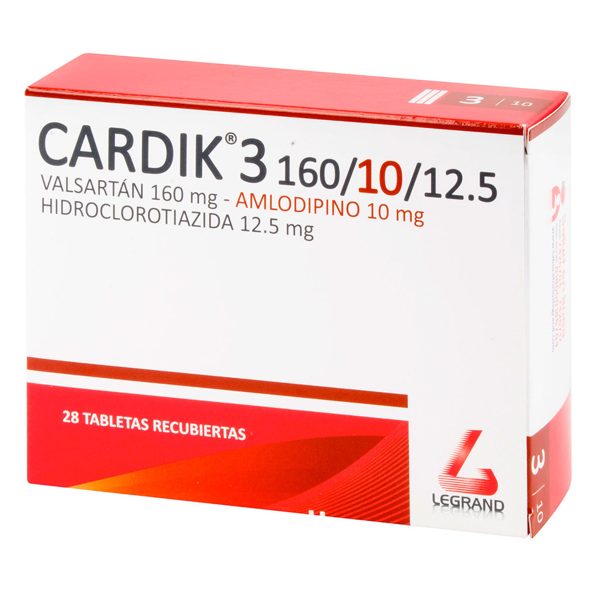 Cardik 3 160/10/12.5 Mg Legrand Caja X 28 Tabletas Recubiertas.
