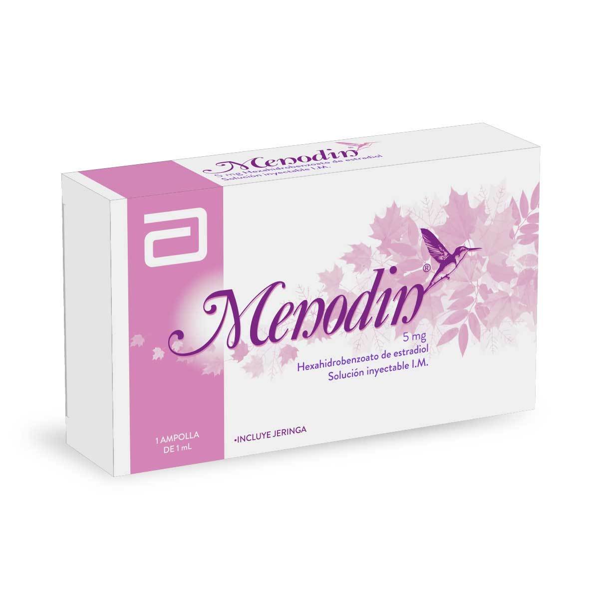 Hexahidrobenzoato De Estradiol Menodin 5 Mg Caja X 1 Ampolla.