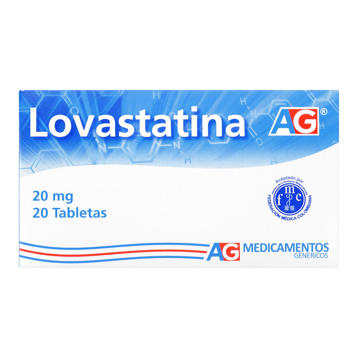 Lovastatina 20 Mg Ag Caja X 20 Tabletas.