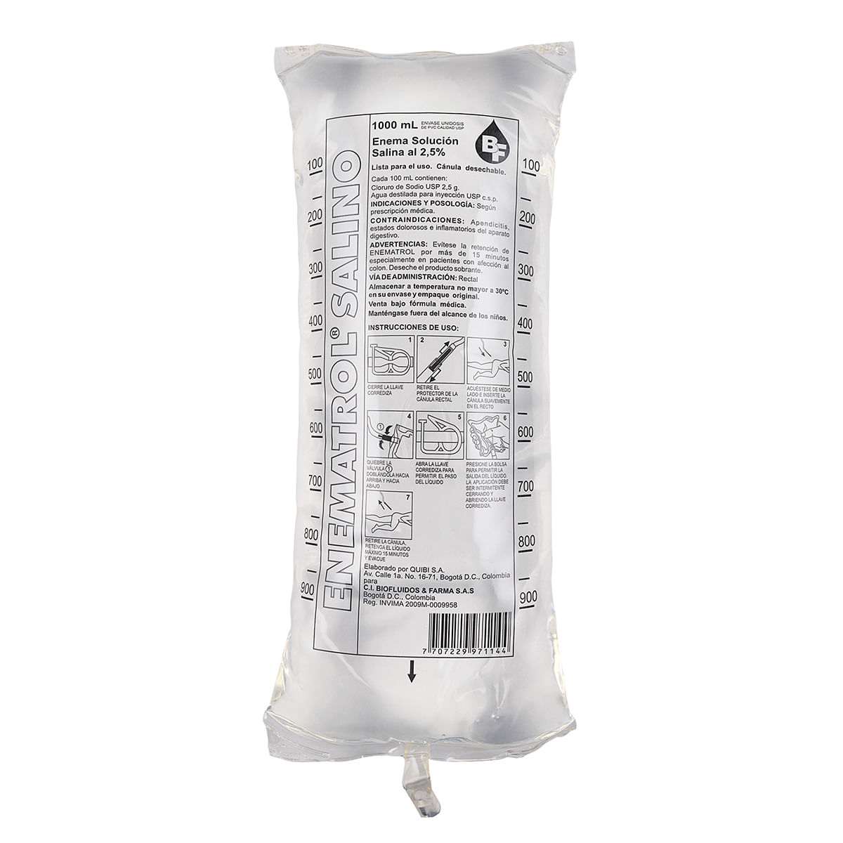 Enematrol Salino Quibi Bolsa X 1000 Ml.