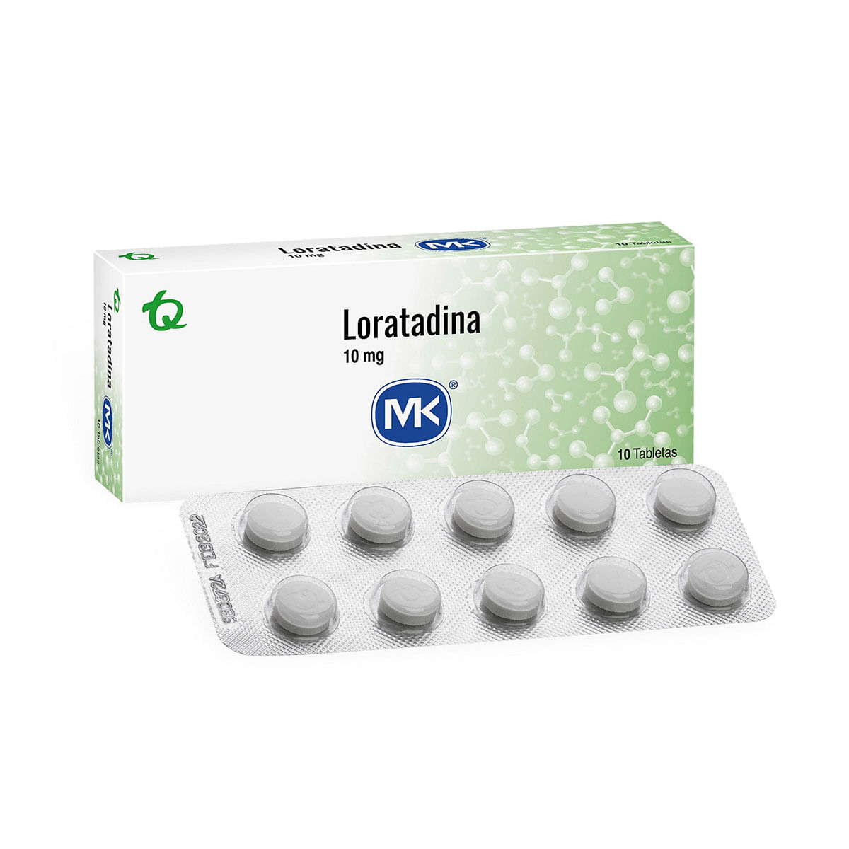 Loratadina 10 Mg Mk Caja X 10 Tabletas.