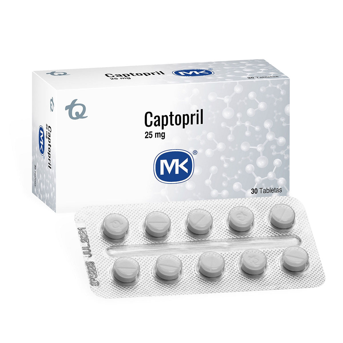 Captopril 25 Mg Mk Caja X 30 Tabletas.