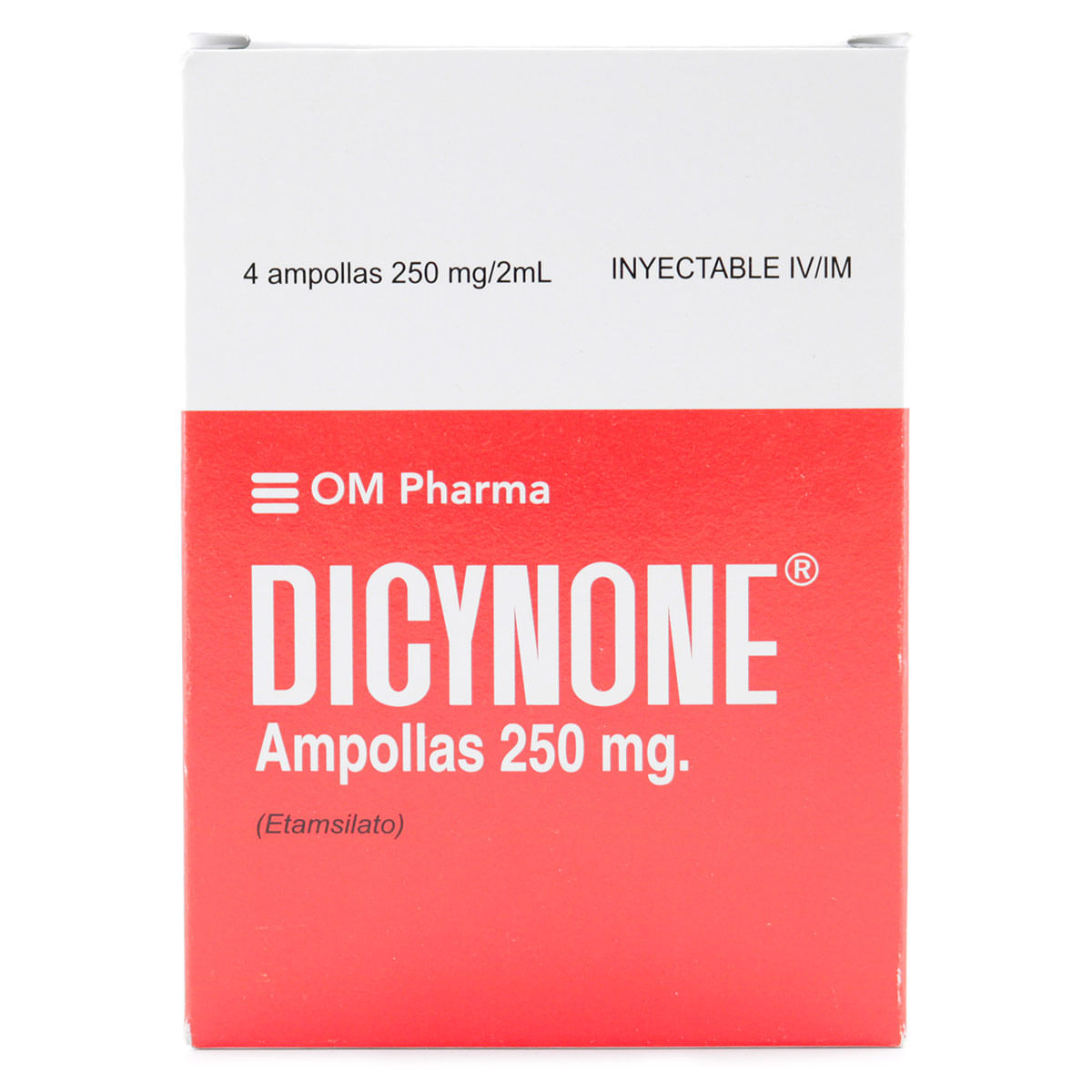 Dicynone 250 Mg/2 Ml Om Pharma Caja X 4 Ampollas.