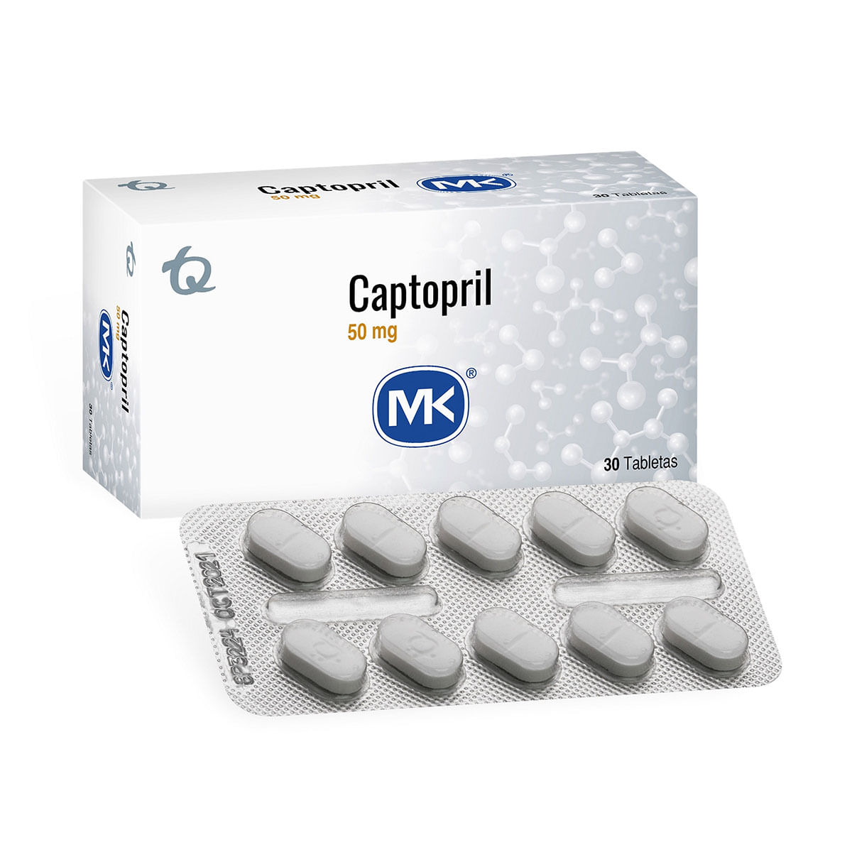 Captopril 50 Mg Mk Caja X 30 Tabletas.