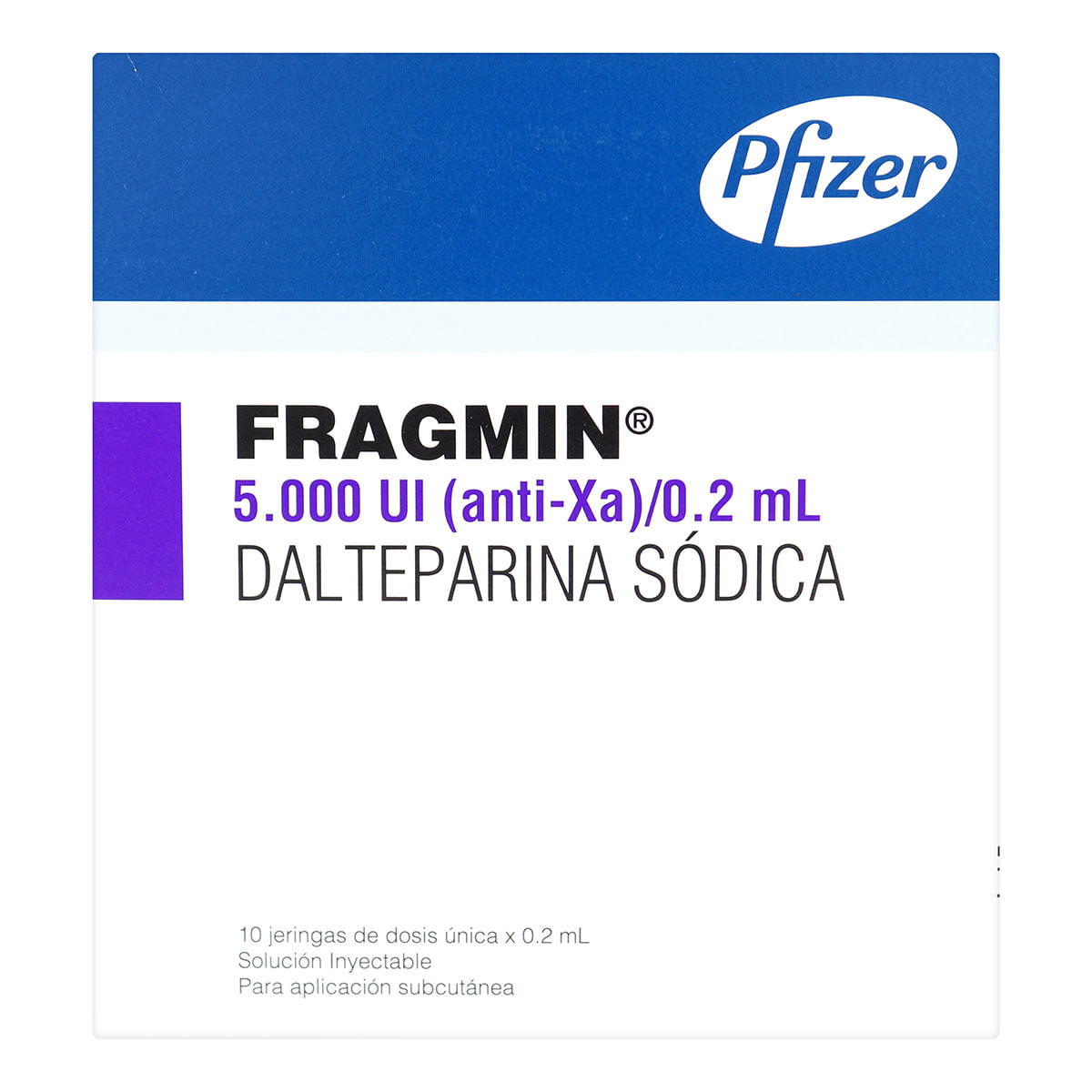 Solución Inyectable Fragmin 5000 Ui/0.2 Ml Pfizer Caja X 10 Jeringas Prellenadas.