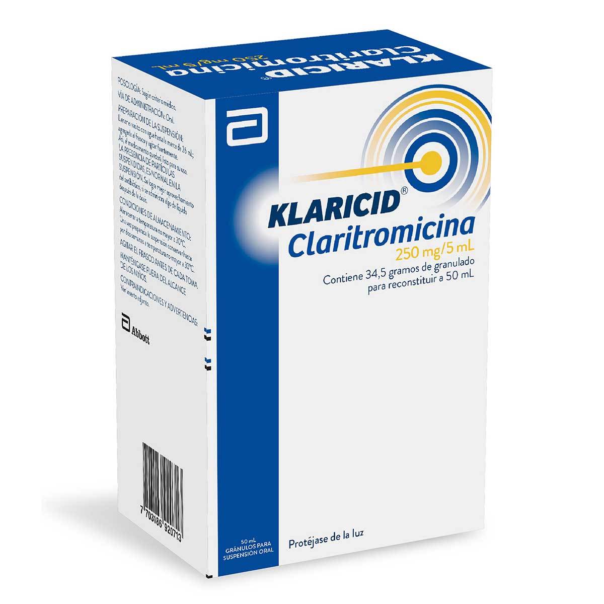 Suspensión Oral Klaricid 250 Mg/5 mL Abbott Frasco x 50 mL