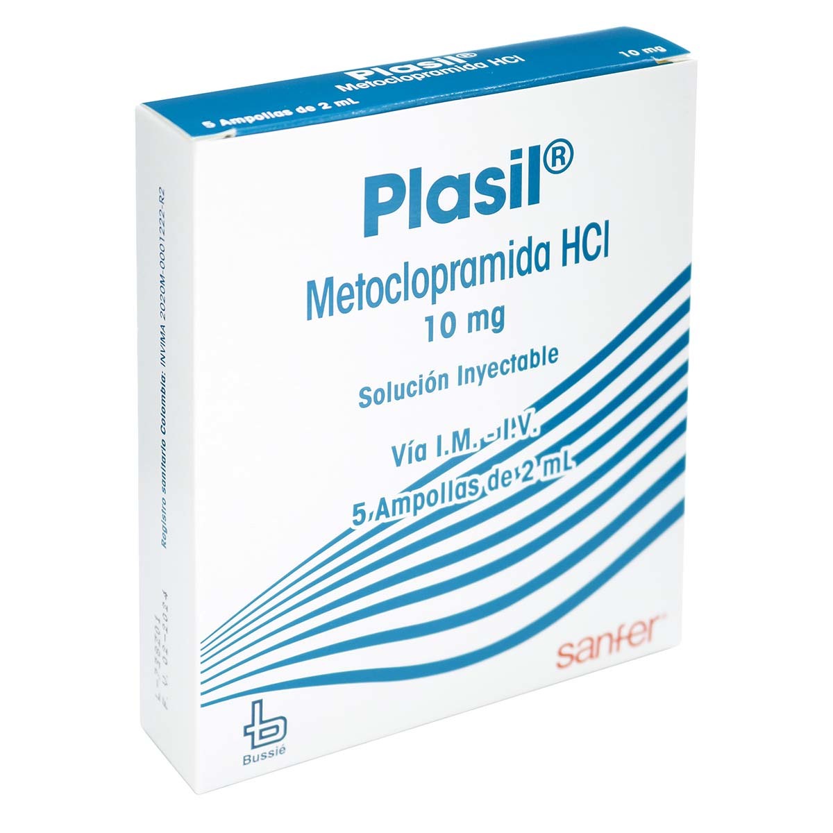Solución Inyectable Plasil 10 Mg Bussié Ampolla De 2 Ml Caja X 5 Uds