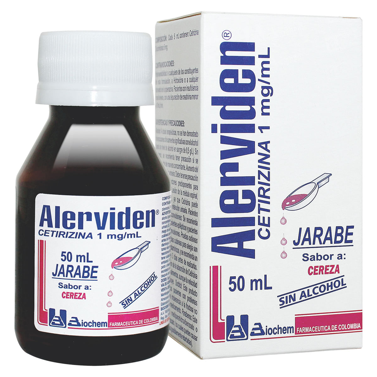 Jarabe Alerviden 1 Mg/Ml Biochem Cereza Frasco X 50 Ml.