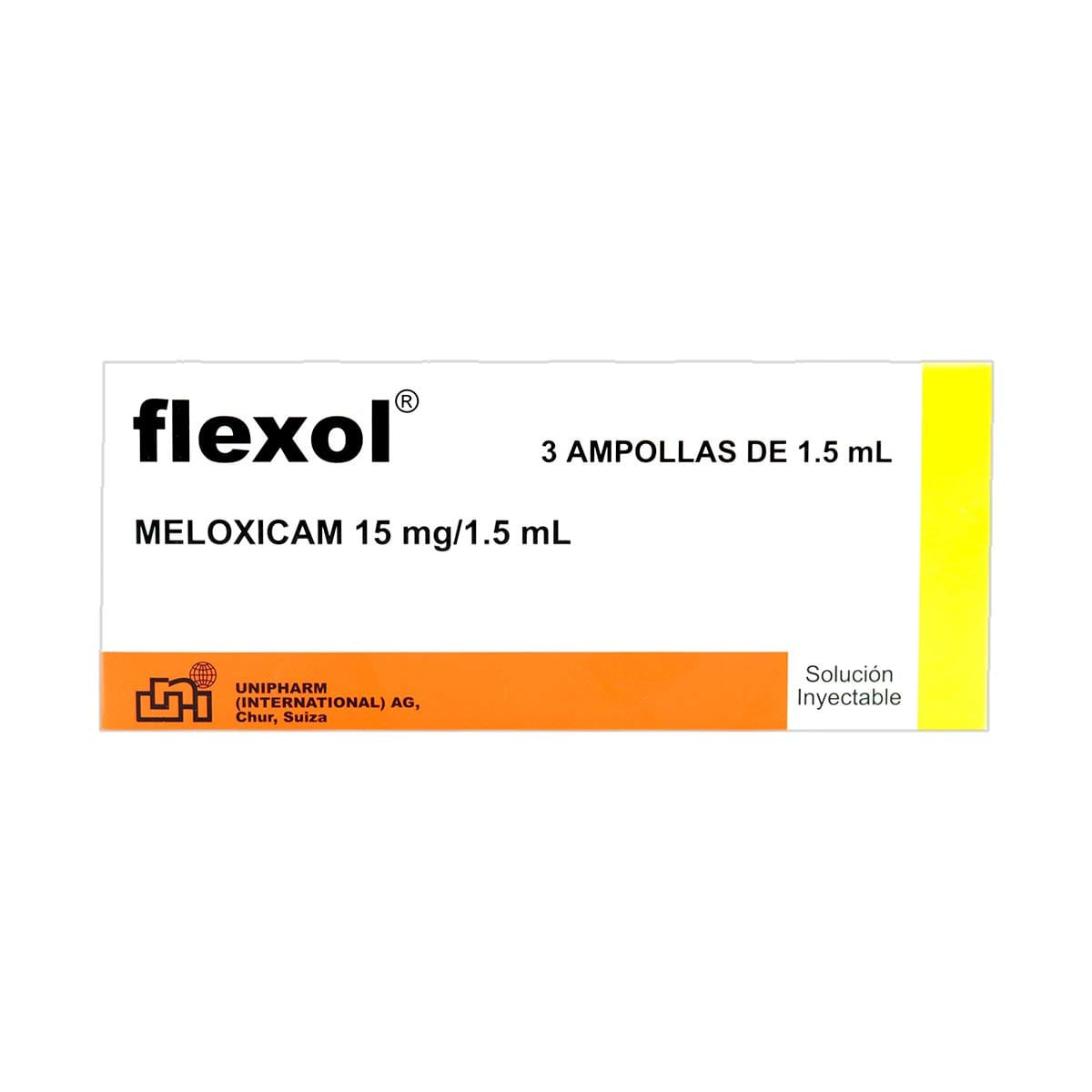 Solución Inyectable Flexol 15 Mg/1.5 Ml Unipharm Caja X 3 Ampollas.