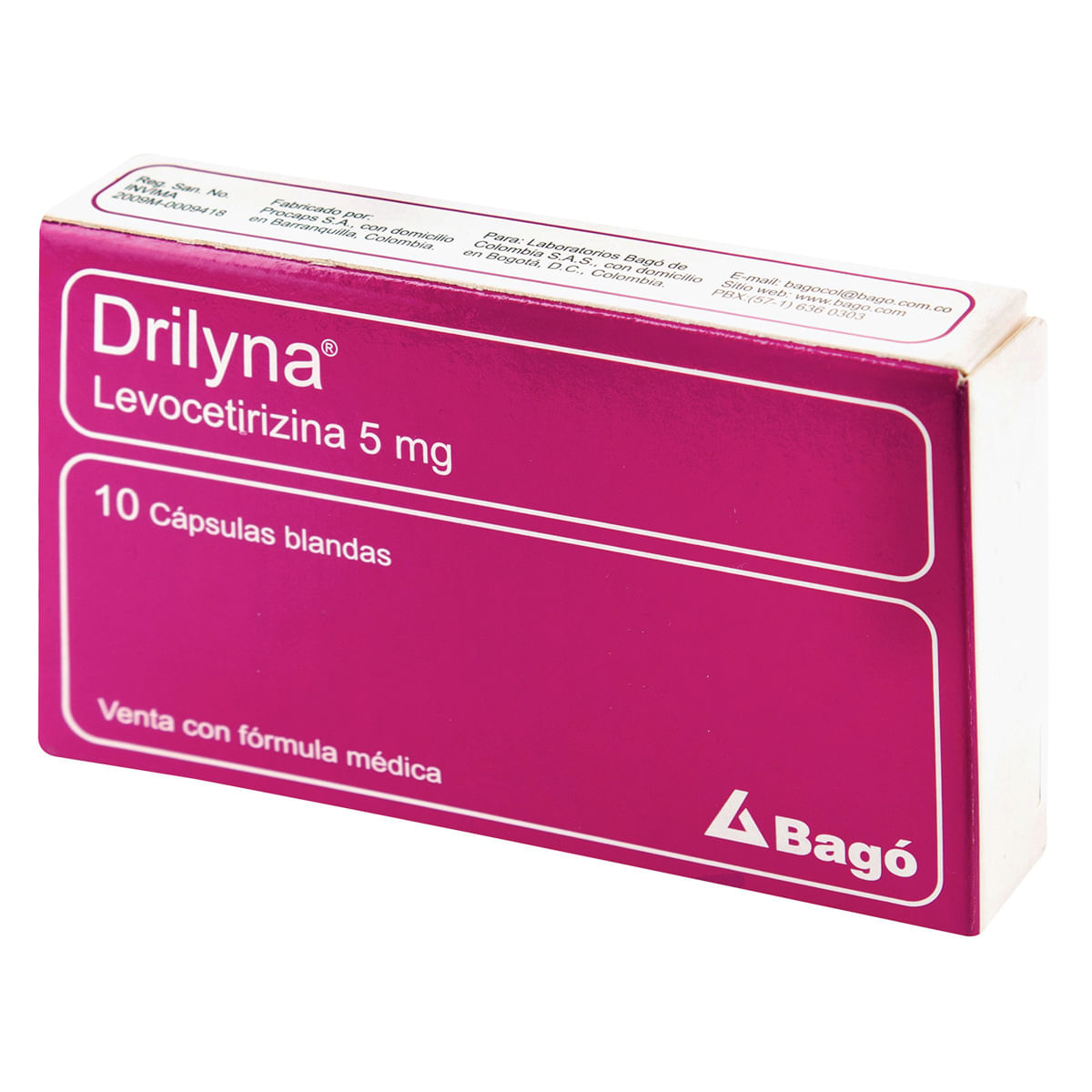 Drilyna 5 Mg Bagó Caja X 10 Cápsulas Blandas.