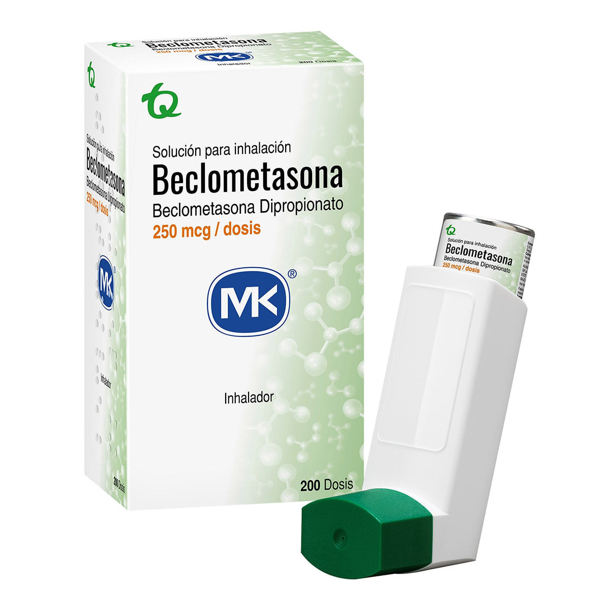 Inhalador Beclometasona Forte 250 Mcg Mk Caja X 200 Dosis.