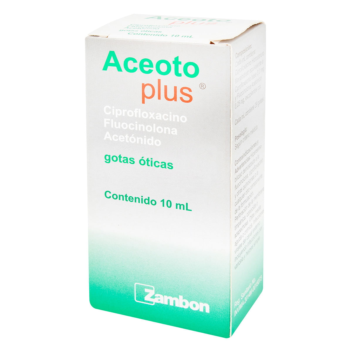 Gotas Óticas Aceoto Plus Zambon Frasco X 10 Ml.