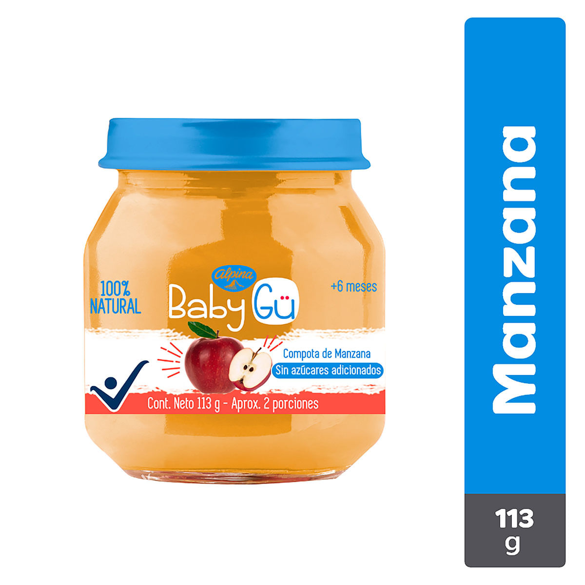 Compota Alpina Baby Gü De Manzana Frasco X 113 G.