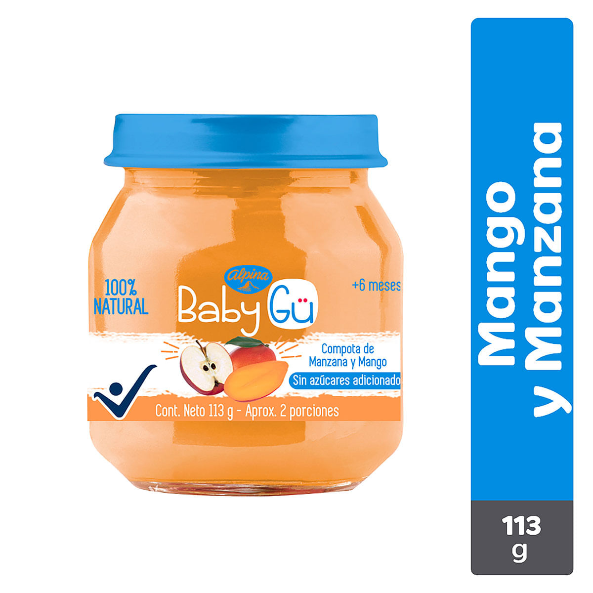 Compota Alpina Baby Gü De Manzana Y Mango Frasco X 113 G.