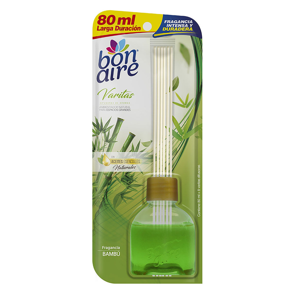Ambientador Bonaire Varitas Bambú Frasco x 80 mL.