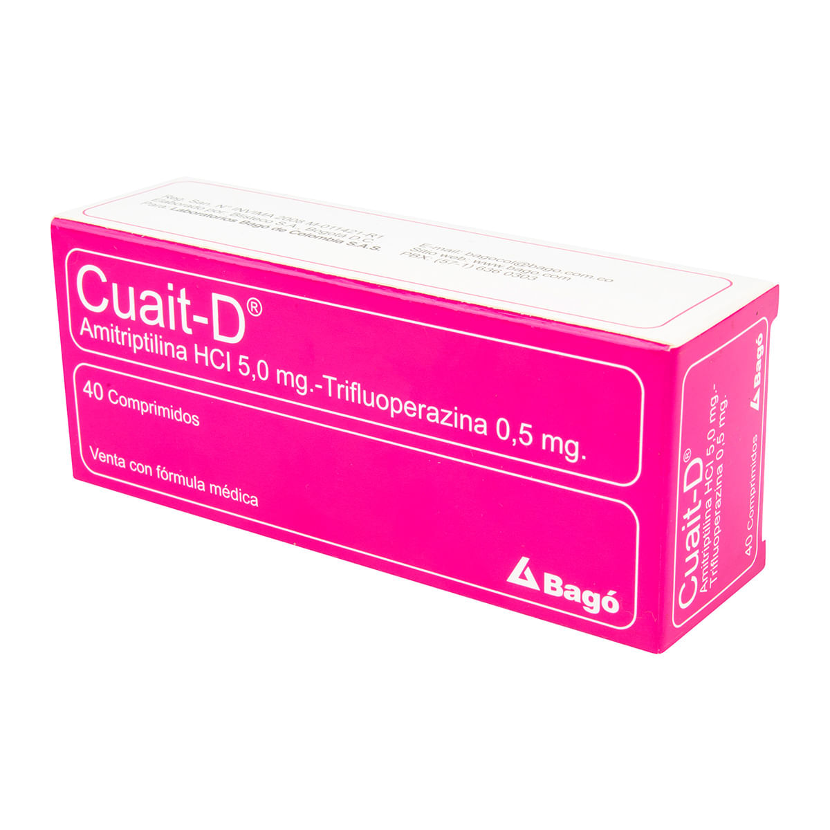 Cuait-D 5.0 Mg/0.5 Mg Bagó Caja X 40 Comprimidos.