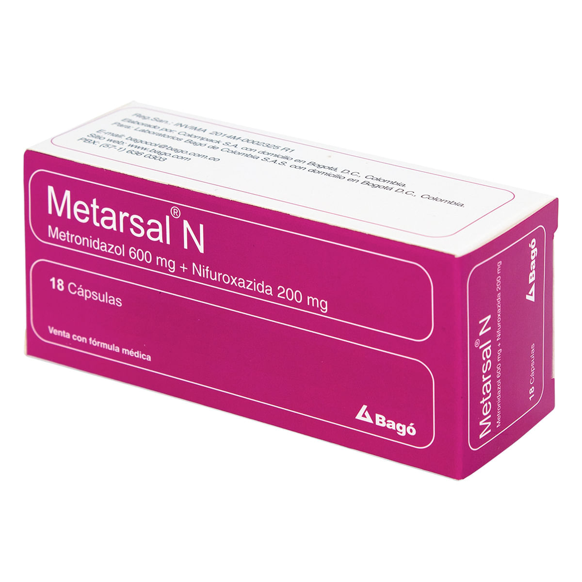 Metarsal N 600 Mg/200 Mg Bagó Caja X 18 Cápsulas.
