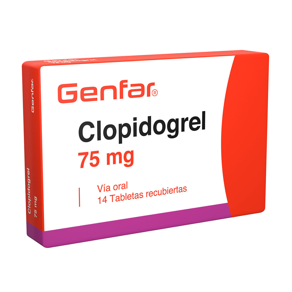 Clopidogrel 75 Mg Genfar Caja X 14 Tabletas Recubiertas.
