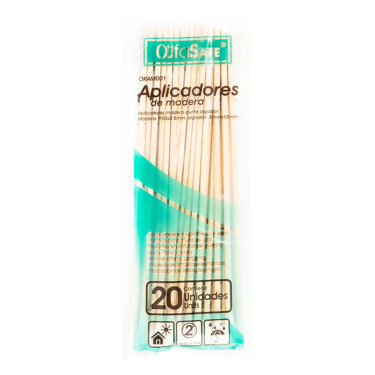 Aplicadores De Madera Alfa Safe Bolsa X 20 Uds.
