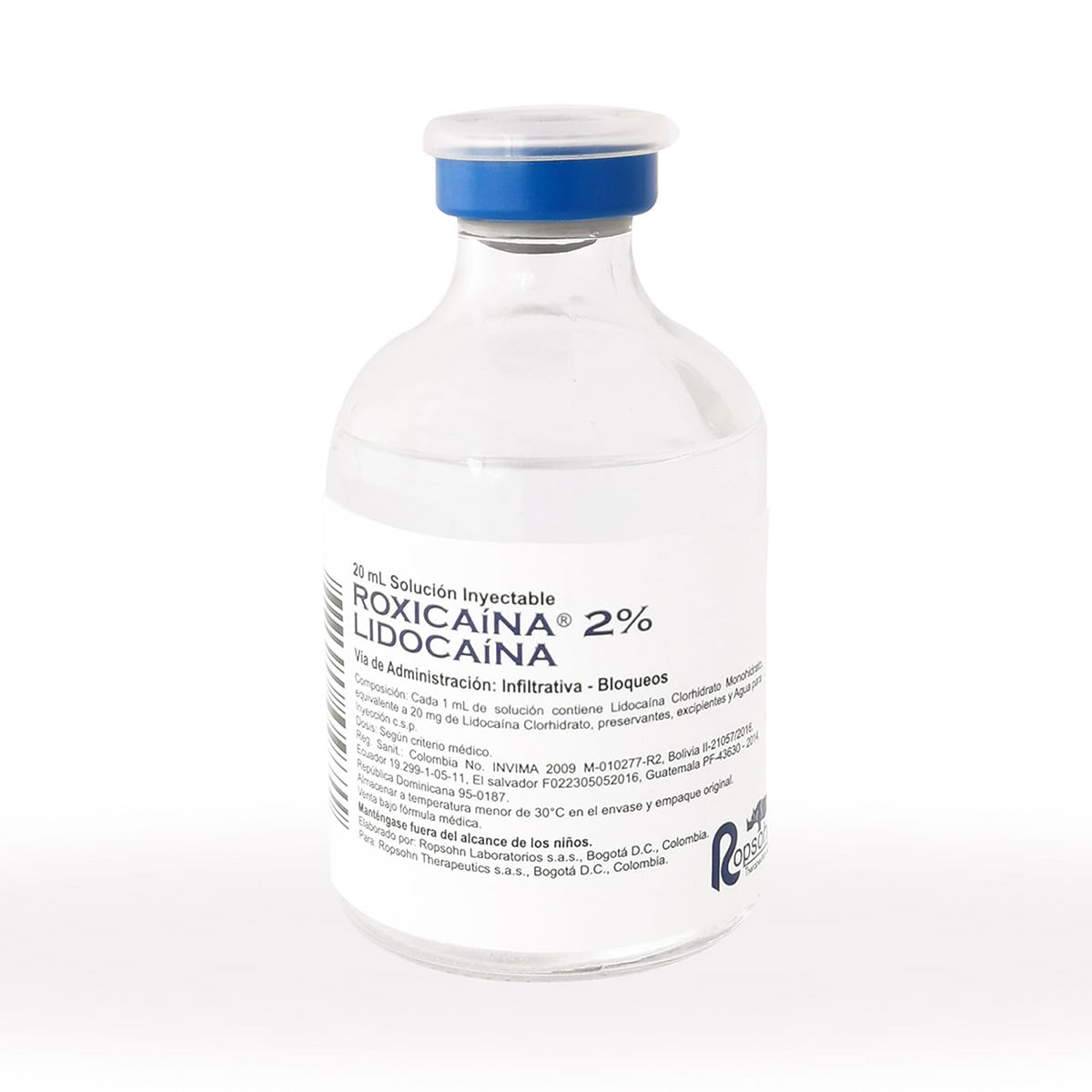 Solución Inyectable Roxicaína 2% Ropsohn Frasco X 20 Ml.