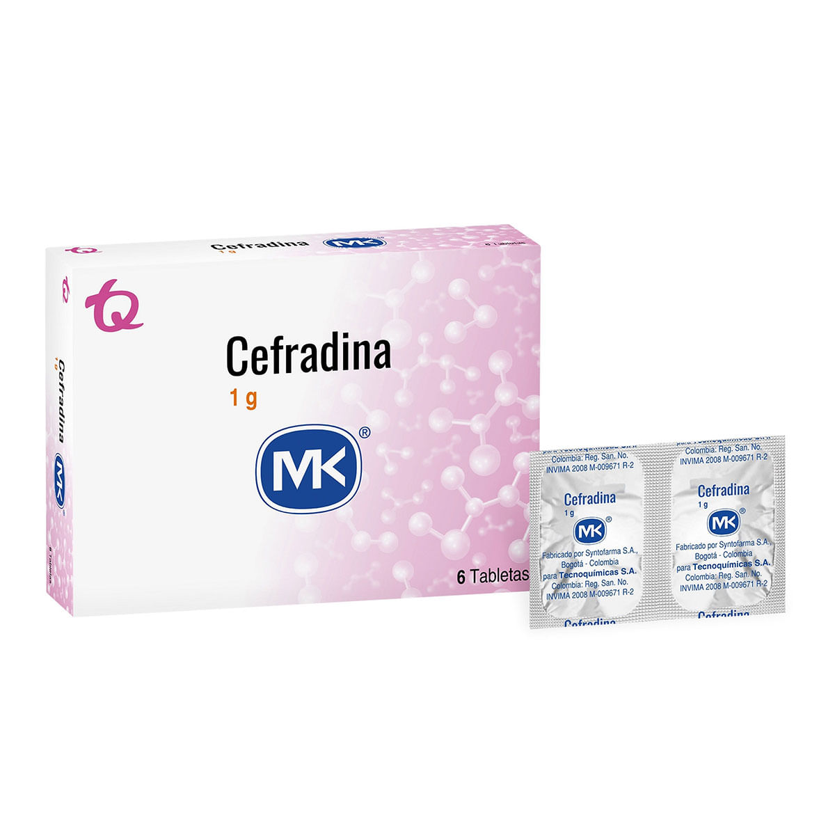 Cefradina 1 G Mk Caja X 6 Tabletas.