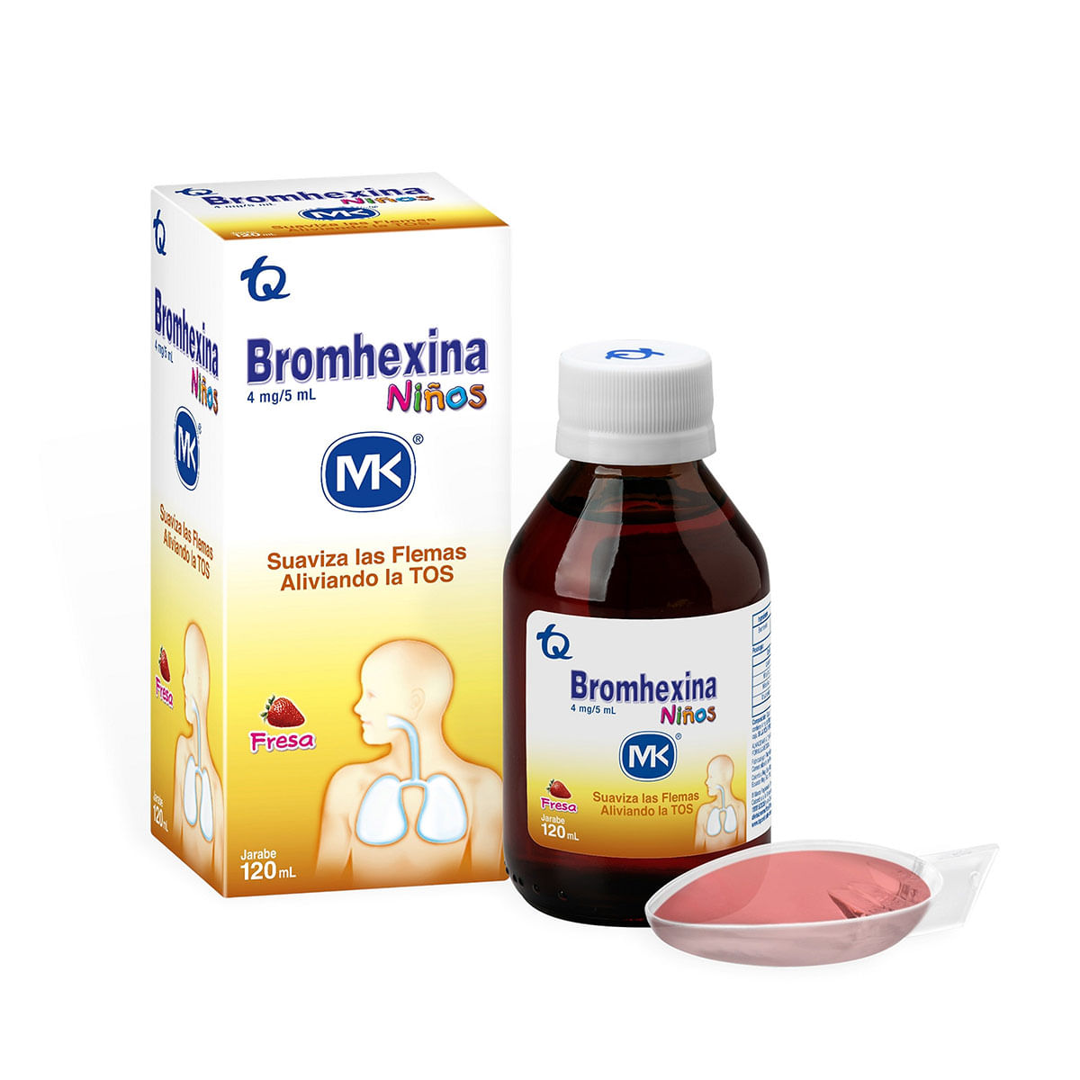 Jarabe Bromhexina Niños Mk Fresa Frasco X 120 Ml.