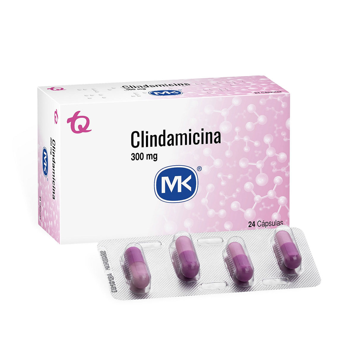 Clindamicina 300 Mg Mk Caja X 24 Cápsulas Duras.
