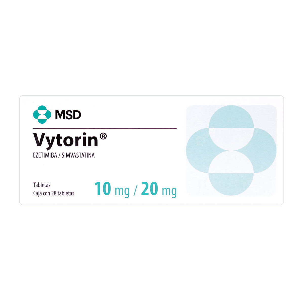 Vytorin 10 Mg/20 Mg Msd Caja X 28 Tabletas.