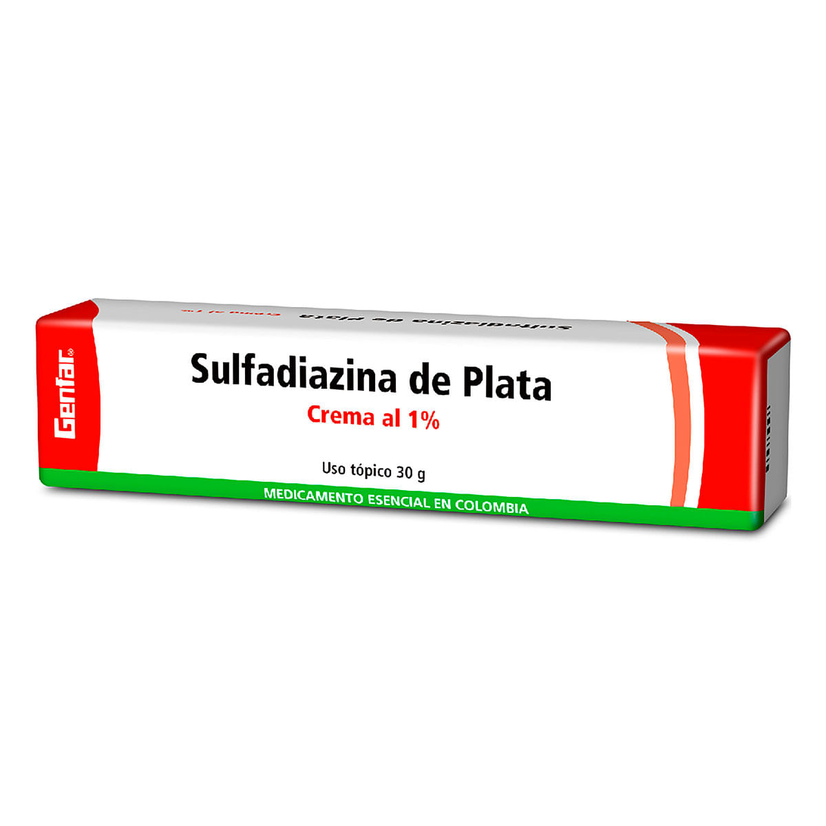 Crema Tópica Sulfadiazina De Plata 1% Genfar Tubo X 30 G.