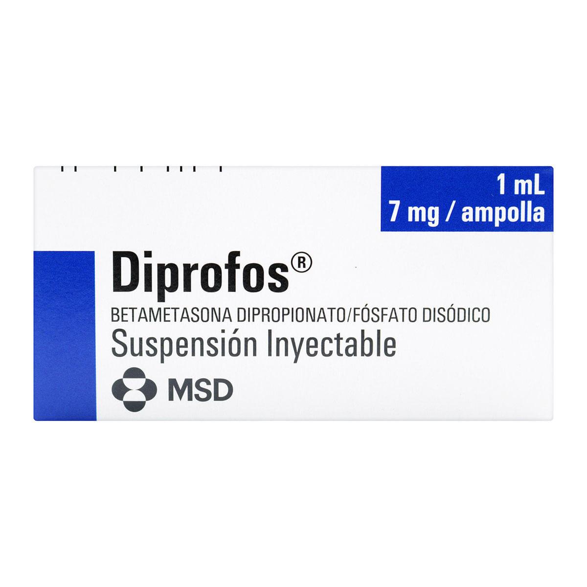 Suspensión Inyectable Diprofos 7 Mg/1 Ml Msd Caja X 1 Ampolla.