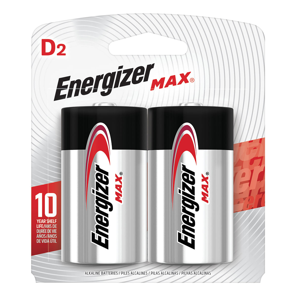Pila Energizer D2 Max Alcalina Grande Blister X 1 Par.