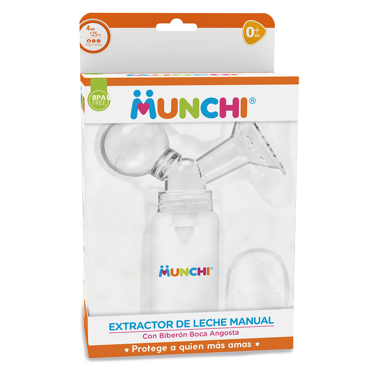 Extractor De Leche Munchi Manual Con Biberón Boca Angosta 4 Oz Caja X 1 Ud.