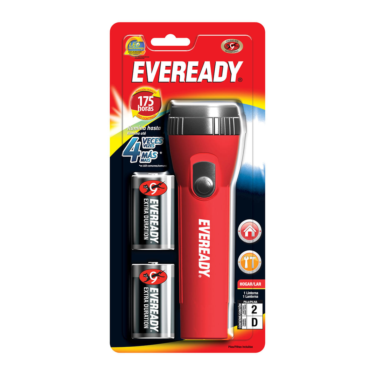 Linterna Eveready Pilas Incluidas 2D Blister x 1 Ud