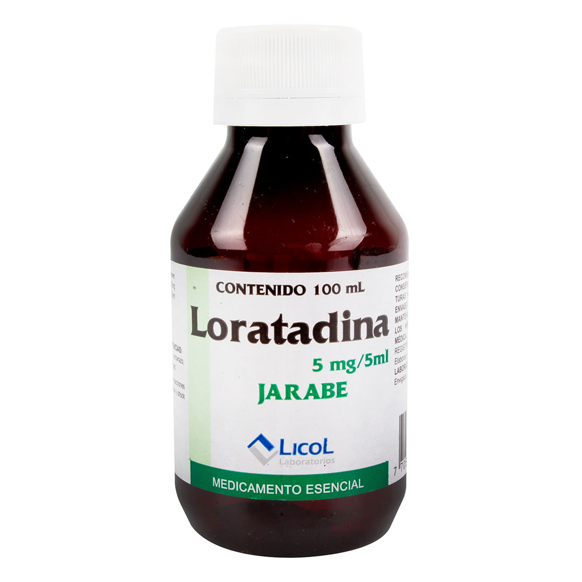 Jarabe Loratadina 5 Mg/5 Ml Licol Frasco X 100 Ml.