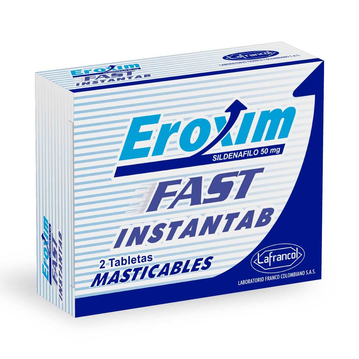 Eroxim Fast Instantab 50 Mg Lafrancol Caja X 2 Tabletas Masticables.