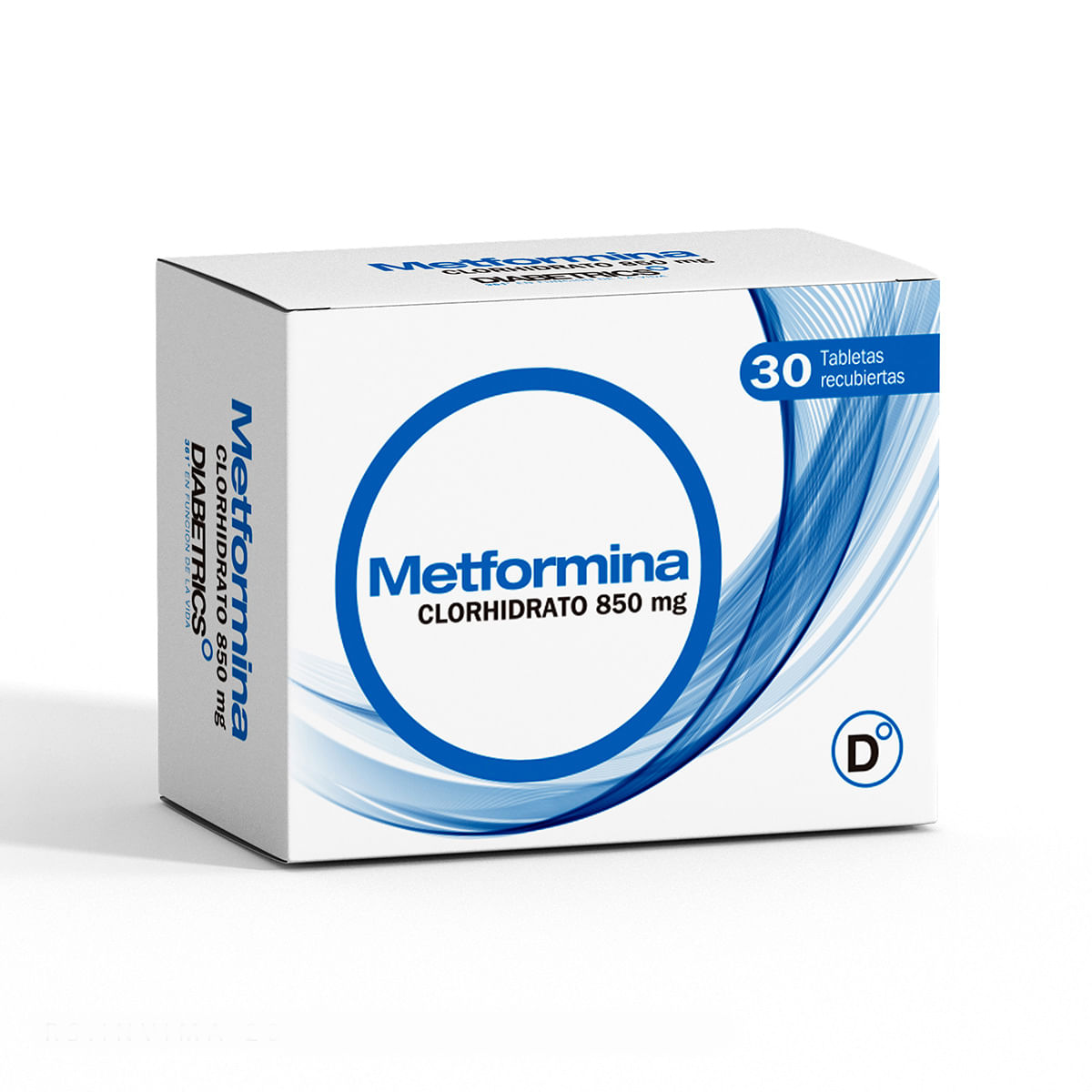 Metformina 850 Mg Diabetrics Caja X 30 Tabletas Recubiertas.