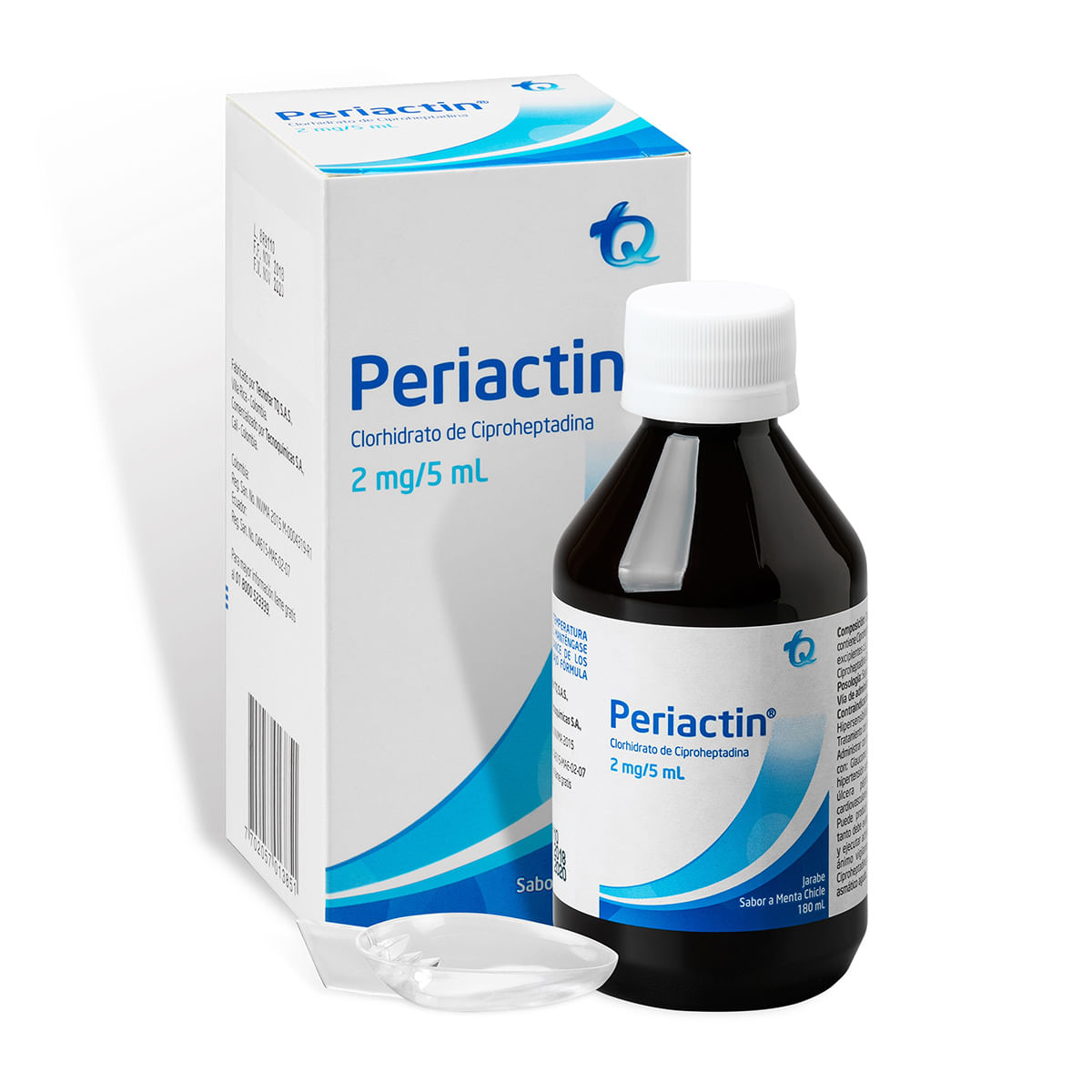 Jarabe Periactin 2 Mg/5 Ml Tecnoquímicas Menta Chicle Frasco X 180 Ml.