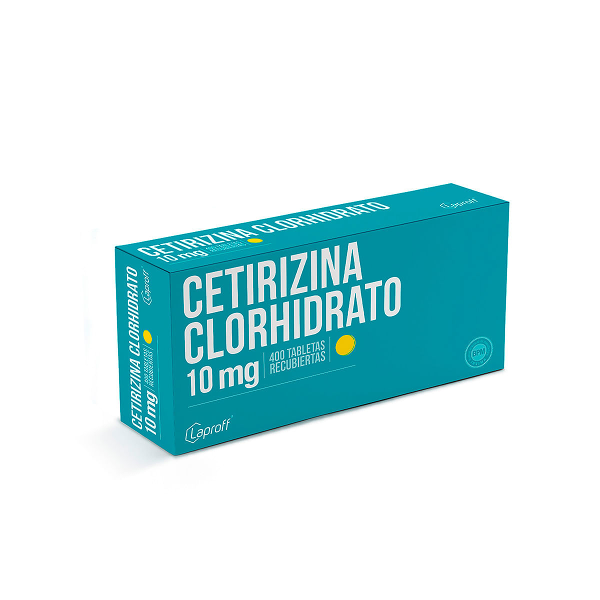 Cetirizina Clorhidrato 10 Mg Laproff Caja X 400 Tabletas Recubiertas.